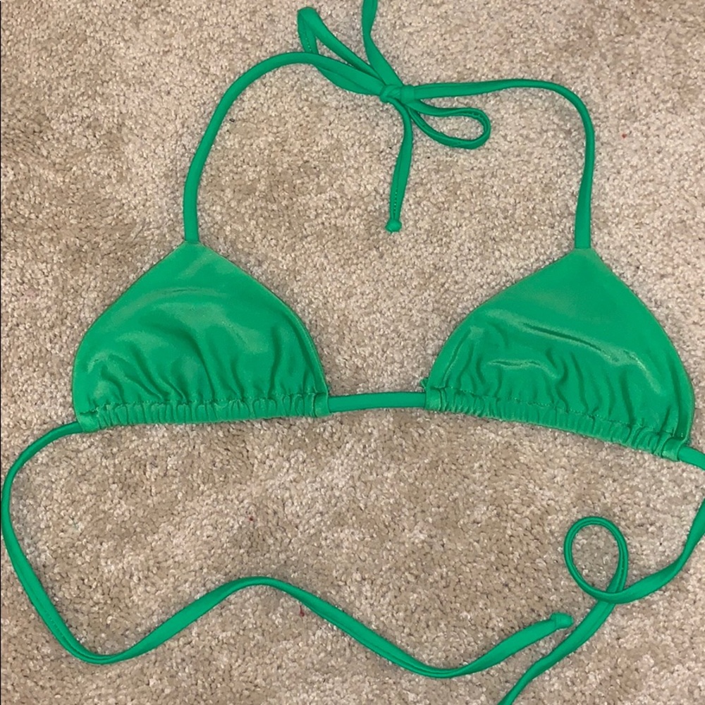 Beach Riot Neon Green triangle bikini top